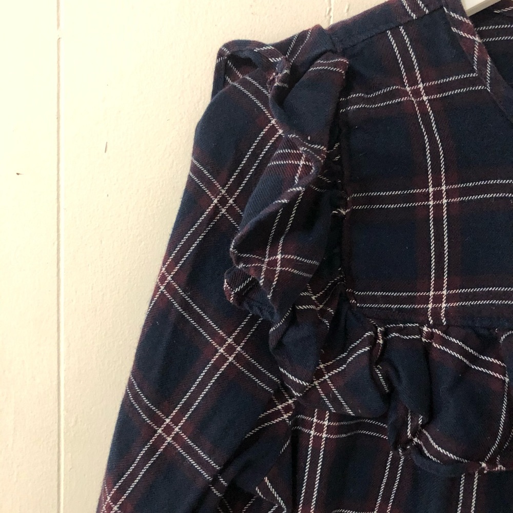 Madewell plaid ruffle Yoke top (XS) - Picture 6 of 8